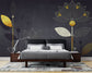 Bedroom - Luxury Golden Liner Lotus Wallpaper