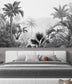 Tropical Palm Trees Black And White Wallpaper