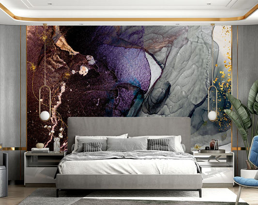 Purple And Gray Marble Pattern Wallpaper