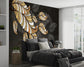 Bedroom - Golden Diamond Feather Art Texture Wallpaper