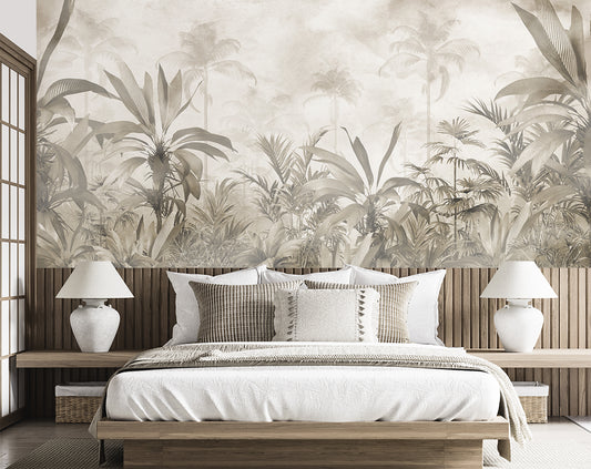 Tropical Trees And Plants Vintage Wallpaper