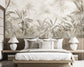 Vintage tropical trees and plants wallpaper