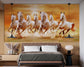 Seven white horses running Vastu wallpaper - view 2
