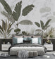 Bedroom - Tropical Banana Leaf Wall Mural Wallpaper, Custom Size