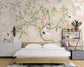 Chinoiserie crane bedroom wallpaper