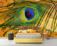 Golden peacock feather wallpaper