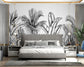 Black and white tropical forest wallpaper - view 3