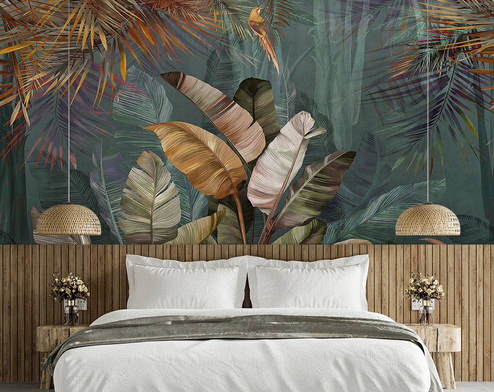 Big Banana Leaf Watercolour Wallpaper For Wall