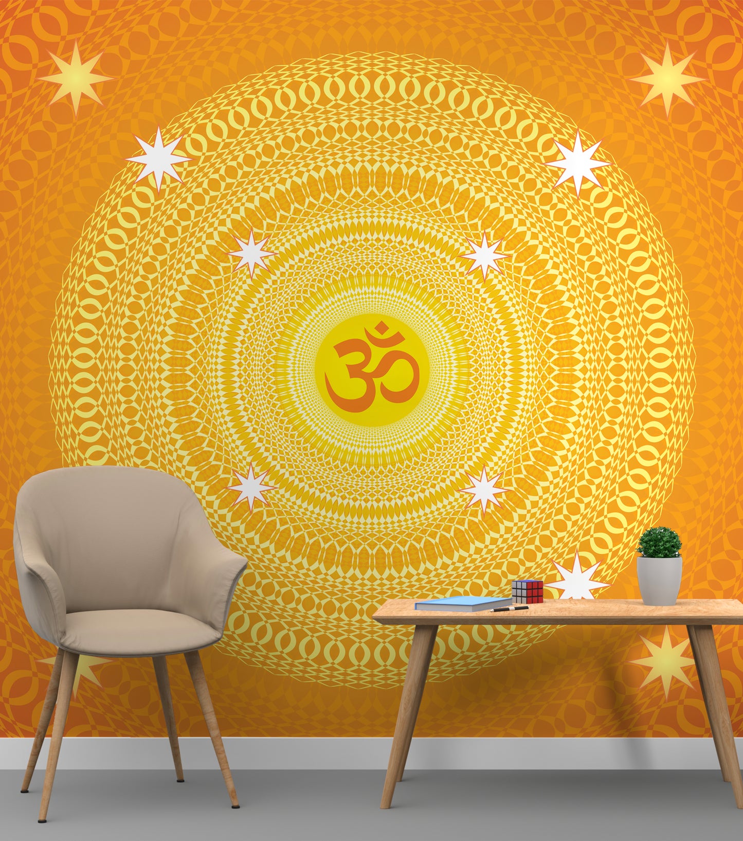 OM Symbol Mandala Design Spiritual Wallpaper