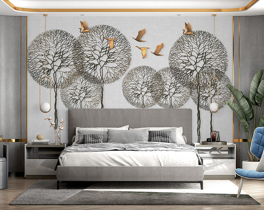 3d Creative dandelion flower art and birds wallpaper