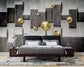 Grey and black geometric pattern wallpaper - view 5