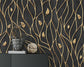 3D golden curve line wallpaper