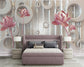 Embossed pink lotus flowers wallpaper - view 2