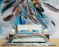 Bedroom - 3D Colorful Feather Wallpaper For Bedroom