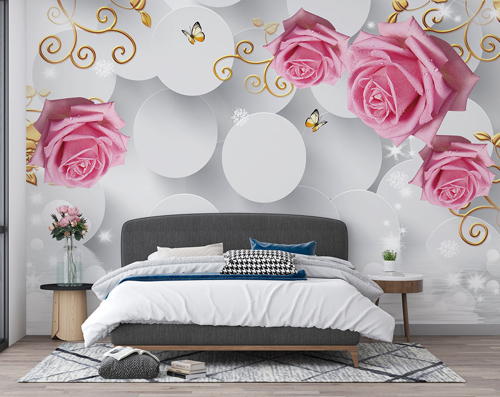 Customized Pink Rose Wallpaper