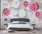 Pink rose floral wallpaper