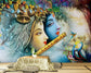 Radha Krishna flute wallpaper for living room and pooja room wall - view 3