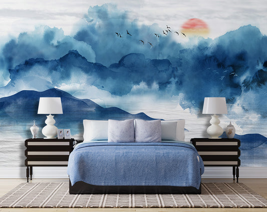 Bedroom - Ocean Painting Design Wallpaper For Walls