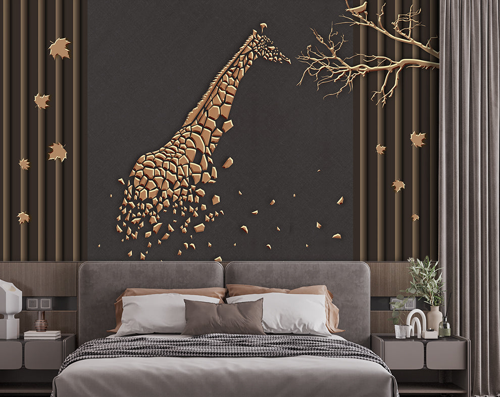 3d Creative giraffe art wallpaper