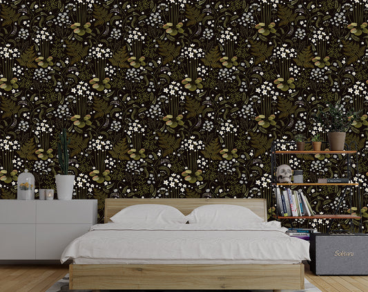 Dark Leaves Wallpaper Vintage Wallpaper