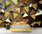 3D gold geometric art wallpaper - view 2