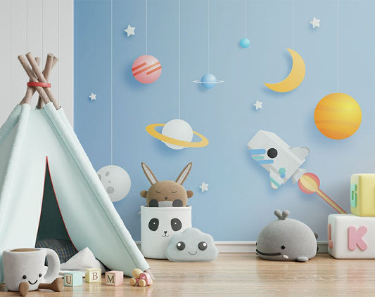 Kids Room - 3D Mural Space Theme 3D Wallpaper