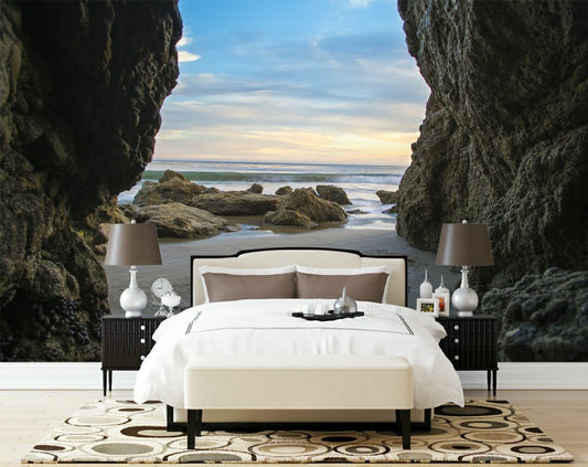 Beautiful Sea And Marble Rock View Wallpaper