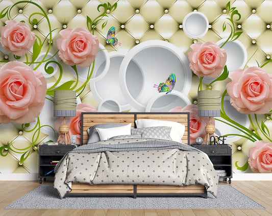 3D Stereo Relief Soft Pack Flowers Wallpaper