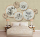 3D wood circle flowers and birds wallpaper - view 2
