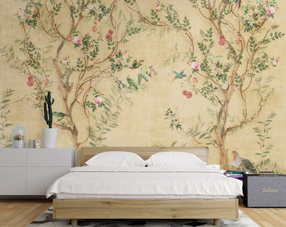 floral bedroom wallpaper