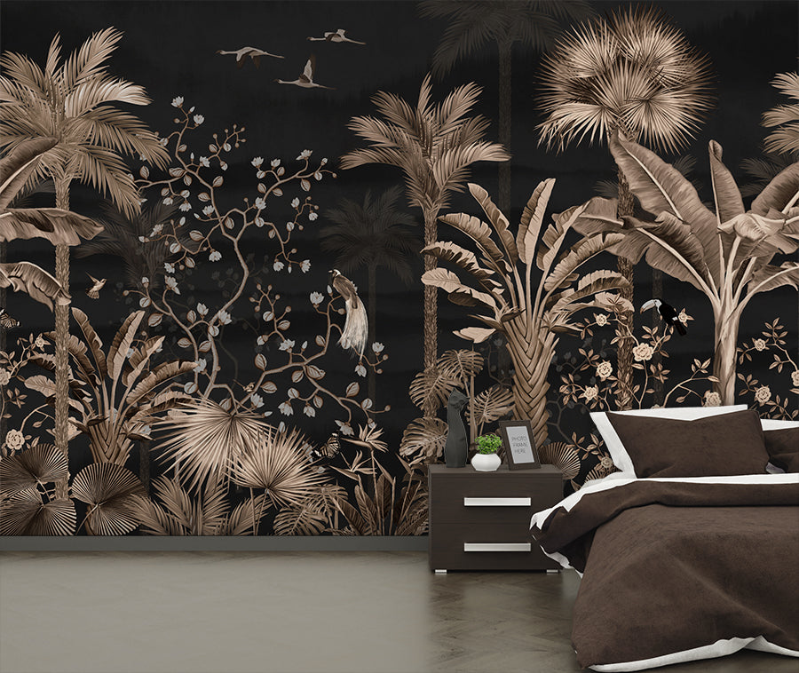 Tropical Forest With Palm Trees Wallpaper
