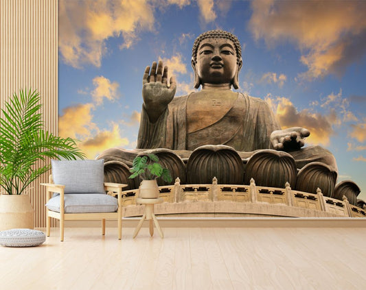 Big Buddha customized wallpaper for wall, 3d Buddha wallpaper mural