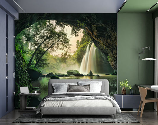 Waterfall Rainforest Nature View wallpaper