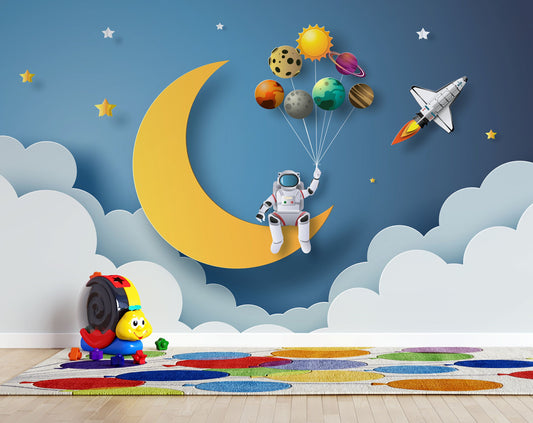 Star Space Wallpaper | Kids Room Wallpaper | Nursery Baby Wallpaper