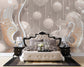 Swans purple flowers and pearls 3D wallpaper