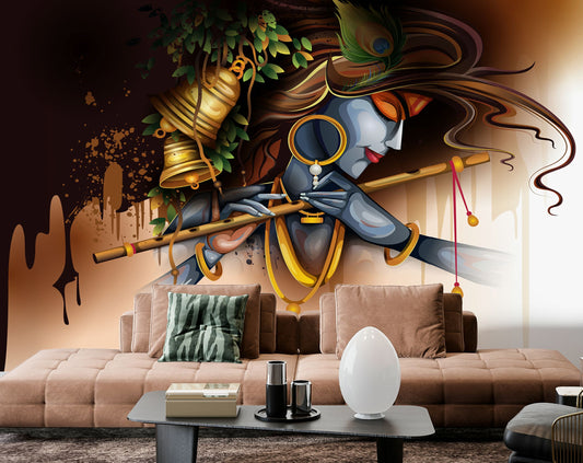 Krishna Flute Wall Art Wallpaper