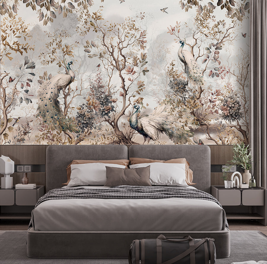 Chinoiserie Peacock Wallpaper