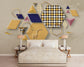 3D geometric design and deer wallpaper