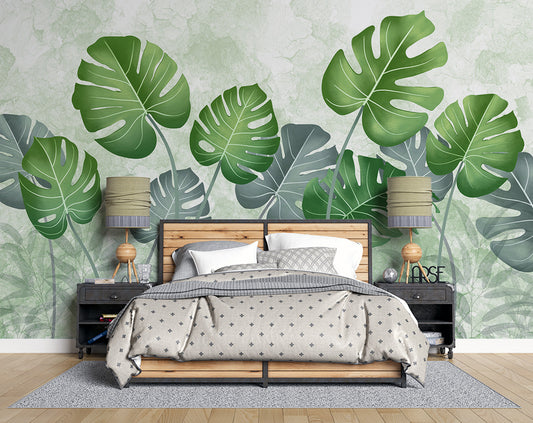 Watercolor Green Tropical Wallpaper