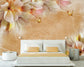 Beige love fantasy floral wallpaper