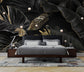 3D black and gold leaf pearl wallpaper - view 2