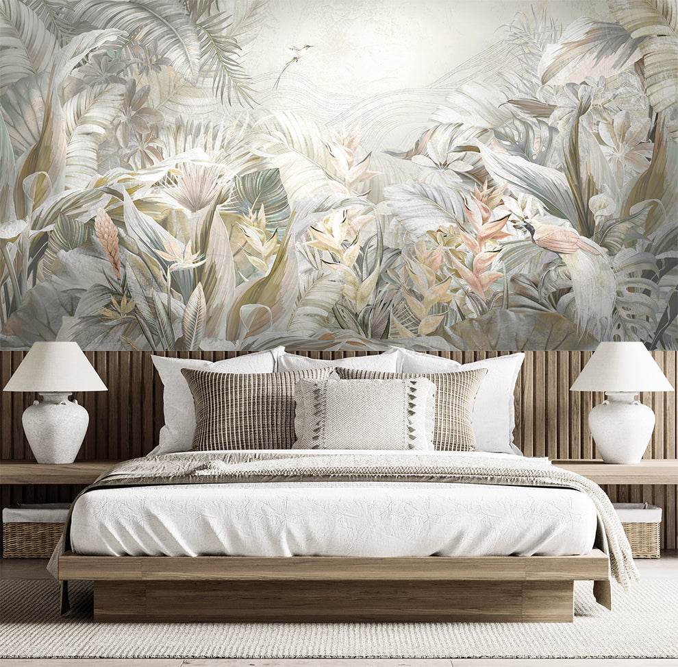 Abstract Banana Leaves tropical Paradise Jungle Wallpaper