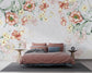 Peach Flowers Custom Retro Wallpaper