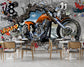 Broken wall motorcycle street art wallpaper