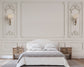 Bedroom - White Plaster Line 3D Wallpaper
