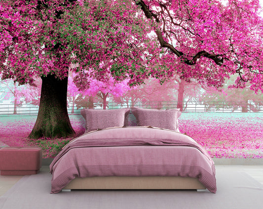 Pink Cherry Blossom Trees Wallpaper