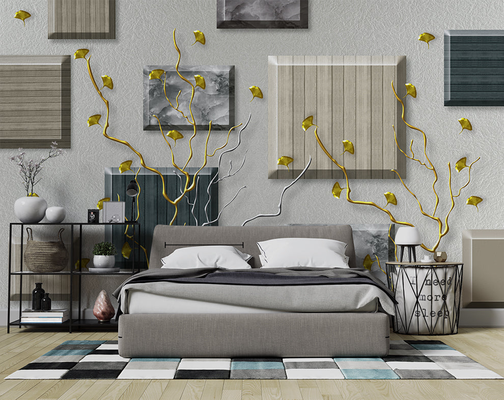 3D Square Art Wallpaper | Living Room Wallpaper
