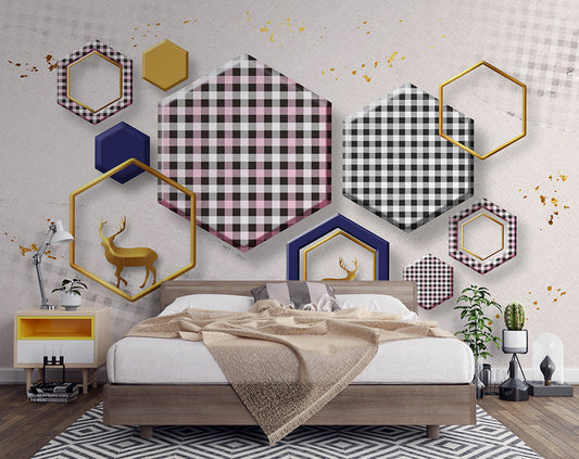 Modern 3D Stereo Abstract Art Geometric Wallpaper