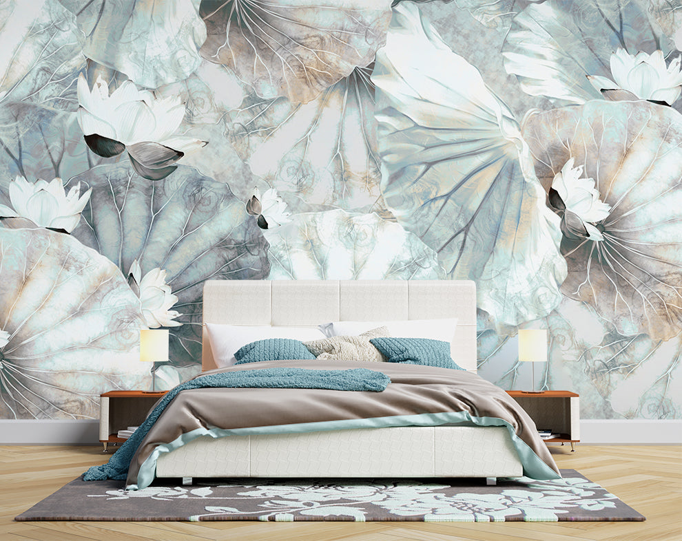 3D Mural Chinese Style Flowers Wallpaper