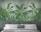 Green big leaf and tree banana leaf wallpaper